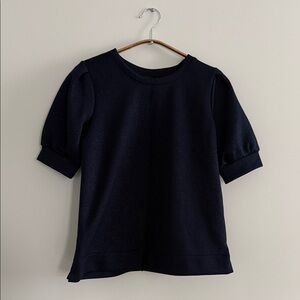 Ann Taylor Navy Short Sleeve Top